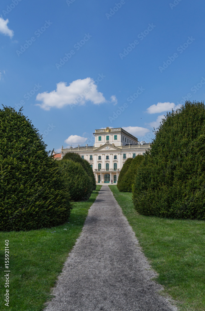Path leading to a baroque castle in Fertőd, Hungary