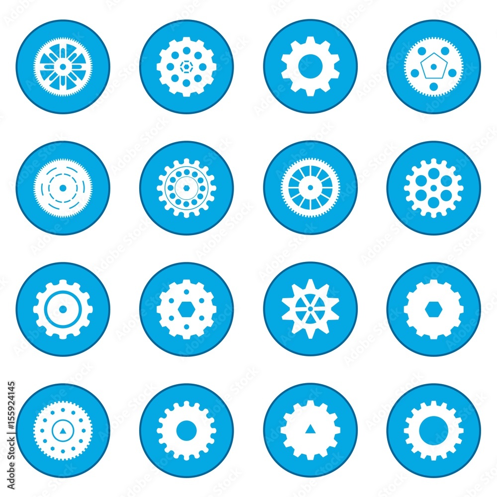 Gear icon blue Gear icon blue