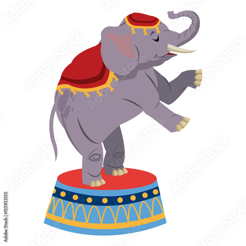 elephant circus entertainment balance icon vector illustration