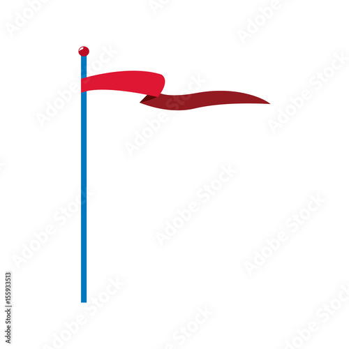 circus red flag pole waving vector illustration