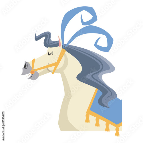 cute horse circus festival fantasy animal vector illustration