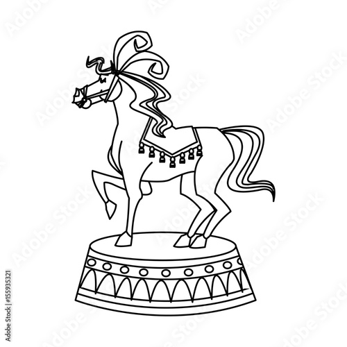 horse circus animal character image vector illustration