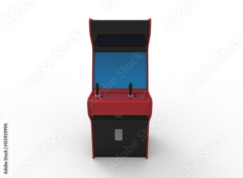 3d illustration of retro vintage game machine. white background isolated. icon for game web.
