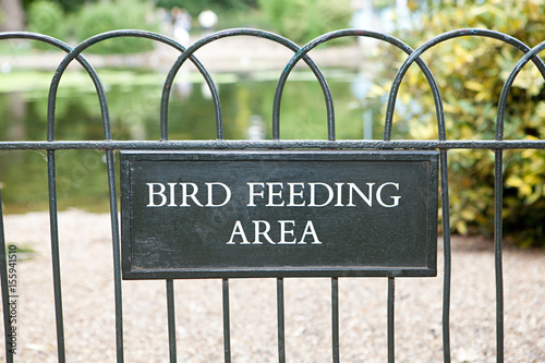 Bird feeding area, St James's Park, London photo
