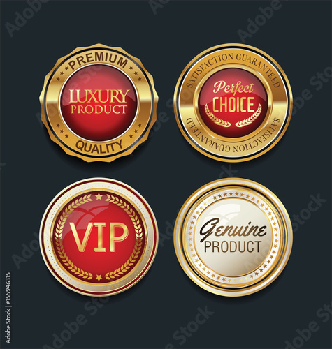 Sale retro vintage golden badges and labels