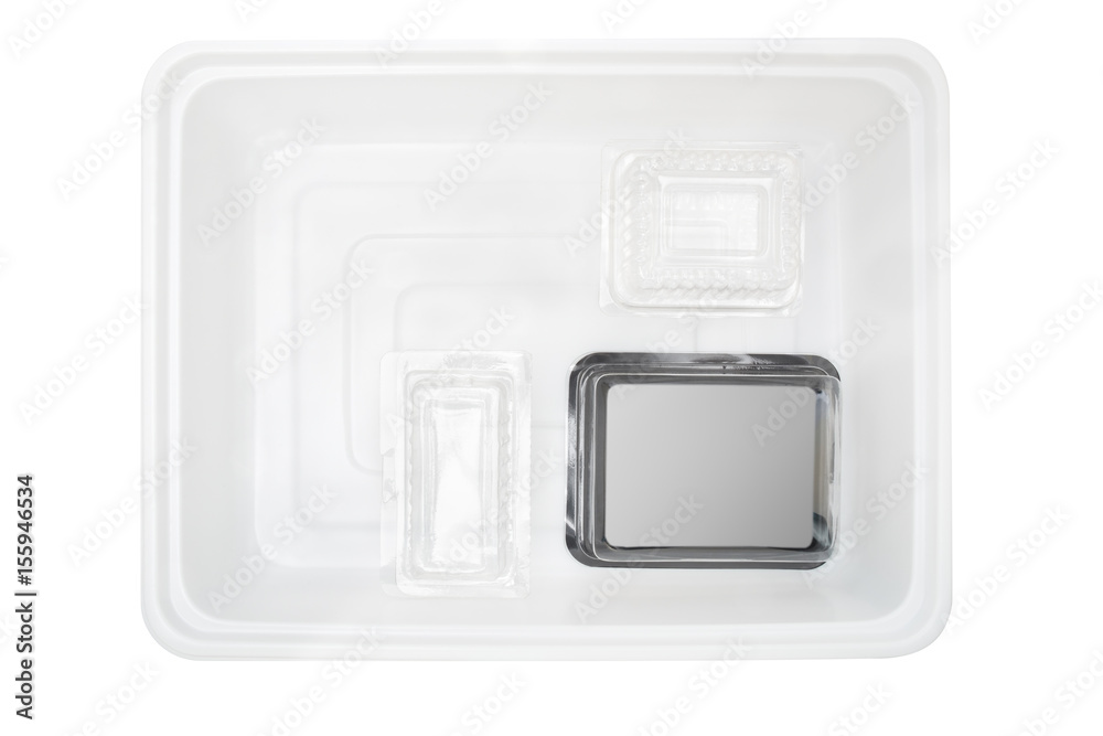 Plastic food container / Plastic container on white background. Plastic food container / Plastic container on white background.