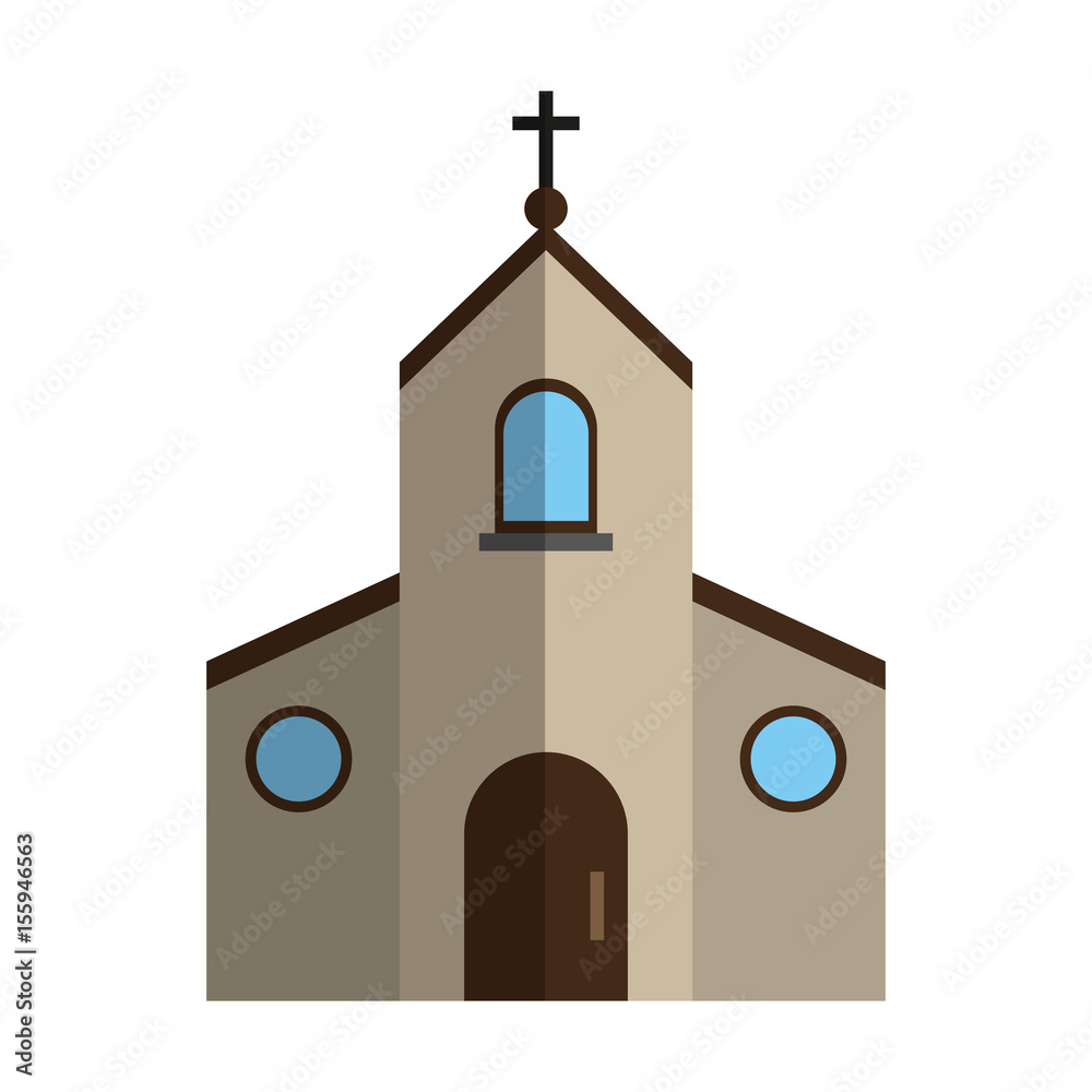 cristian or catholic church chapel icon image vector illustration design 
