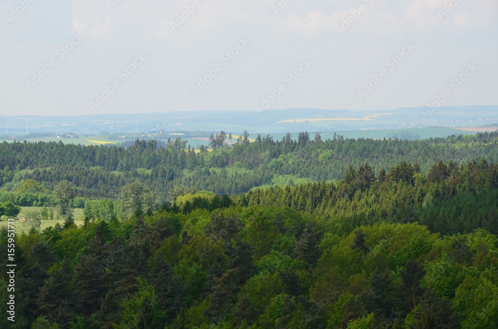 Schöne Aussicht - Ausblick über das Erzgebirge - Hügellandschaft