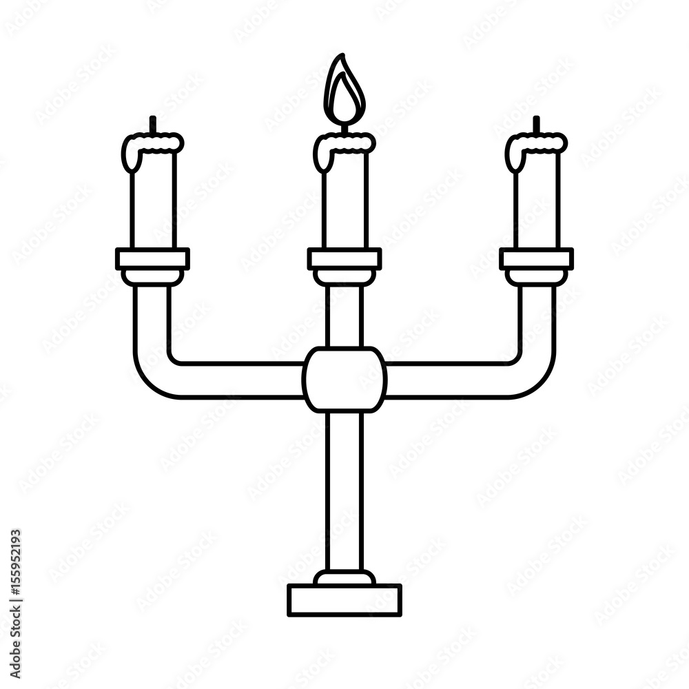 chandelier with one lit candle icon image vector illustration design chandelier with one lit candle icon image vector illustration design