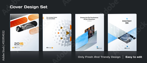 Abstract vector business template set. Brochure layout, cover mo