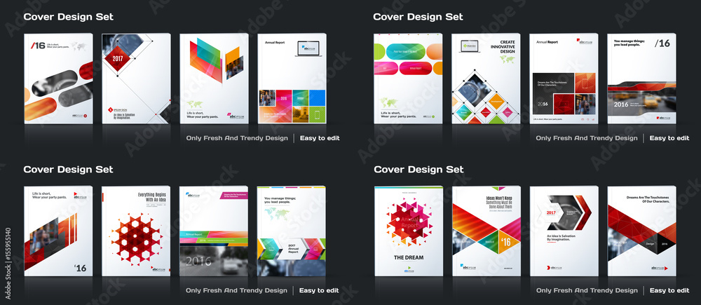 Abstract vector business template set. Brochure layout, cover mo