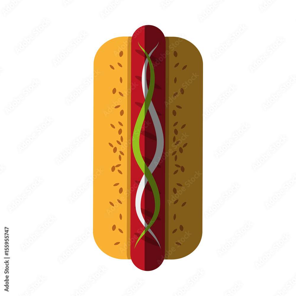 hot dog with condiments fast food icon image vector illustration design hot dog with condiments fast food icon image vector illustration design