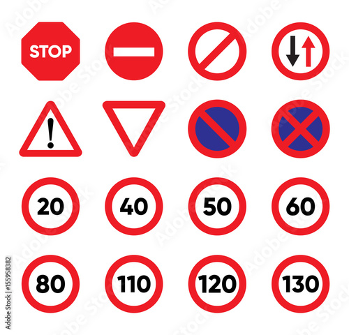 Traffic Signs Flat Color Icons Free Download Traffic Signs Flat Color Icons - GFXLoad