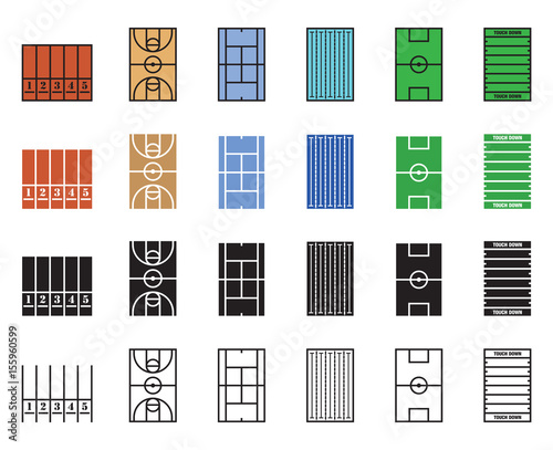 Sport Fields & Courts vector icons