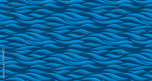Abstract wave blue seamless pattern.  Concept modern geometry repeatable motif for surface design, wrapping paper, fabric.