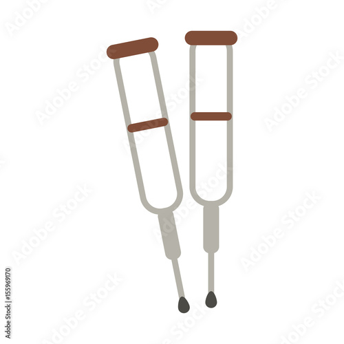 crutches healthcare related icon image vector illustration design 