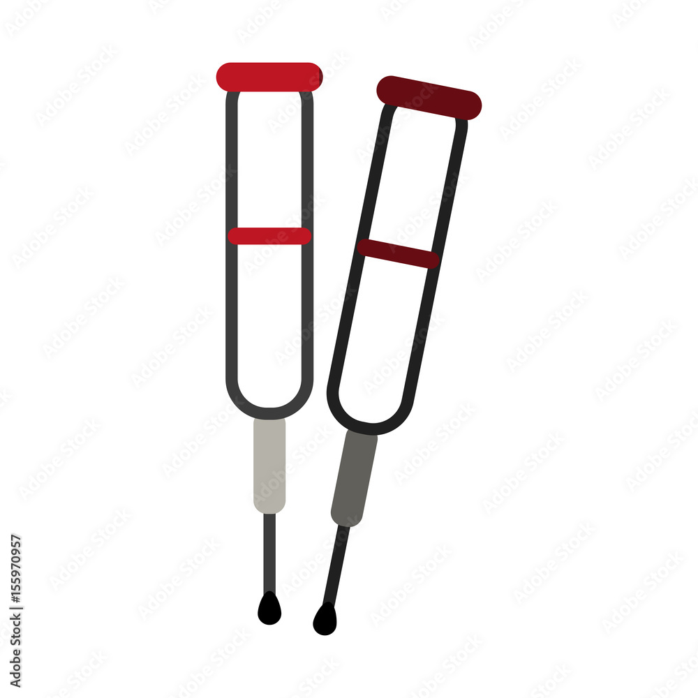 crutches healthcare related icon image vector illustration design crutches healthcare related icon image vector illustration design