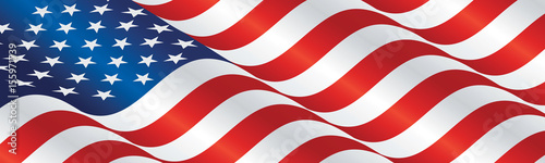 USA flag long drawn landscape background