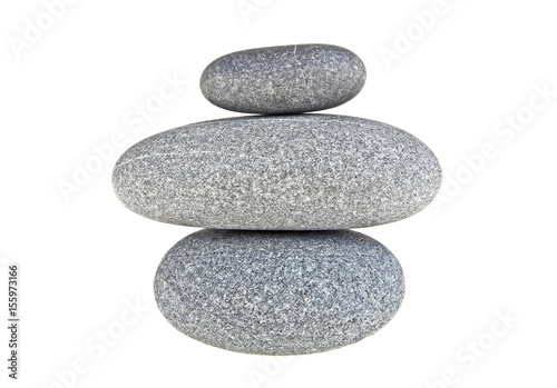 Stones pyramid isolated on a white background  SPA stones