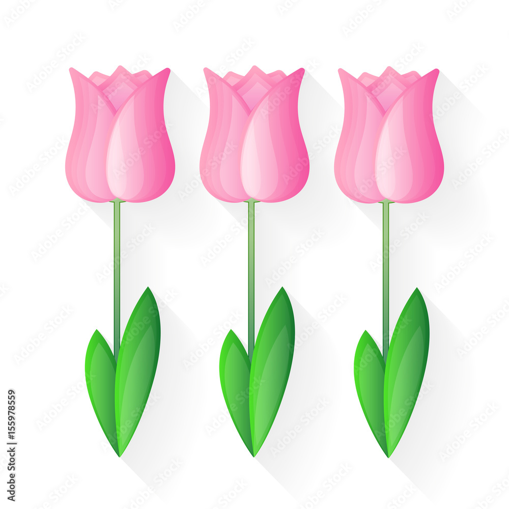 Tulip flat style Tulip flat style