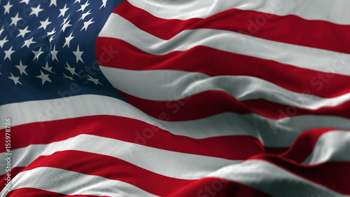 USA flag blowing on the wind, loopable slowmotion