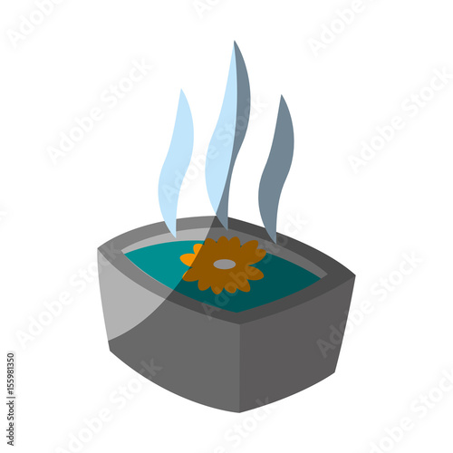 aromatherapy flower in hot water spa center related icon image vector illustration design 
