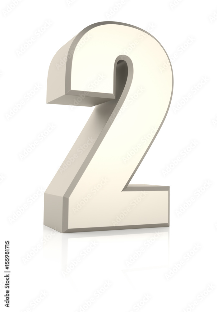 Number 2 Isolated on White Background