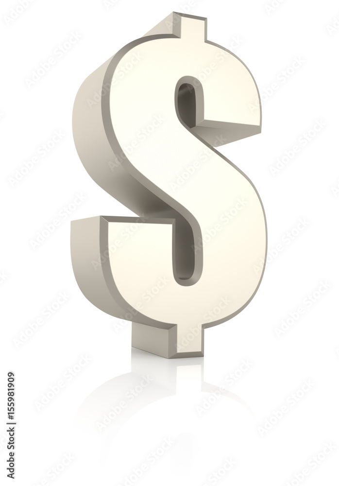 Dollar Sign Ioslated on White Background Dollar Sign Ioslated on White Background