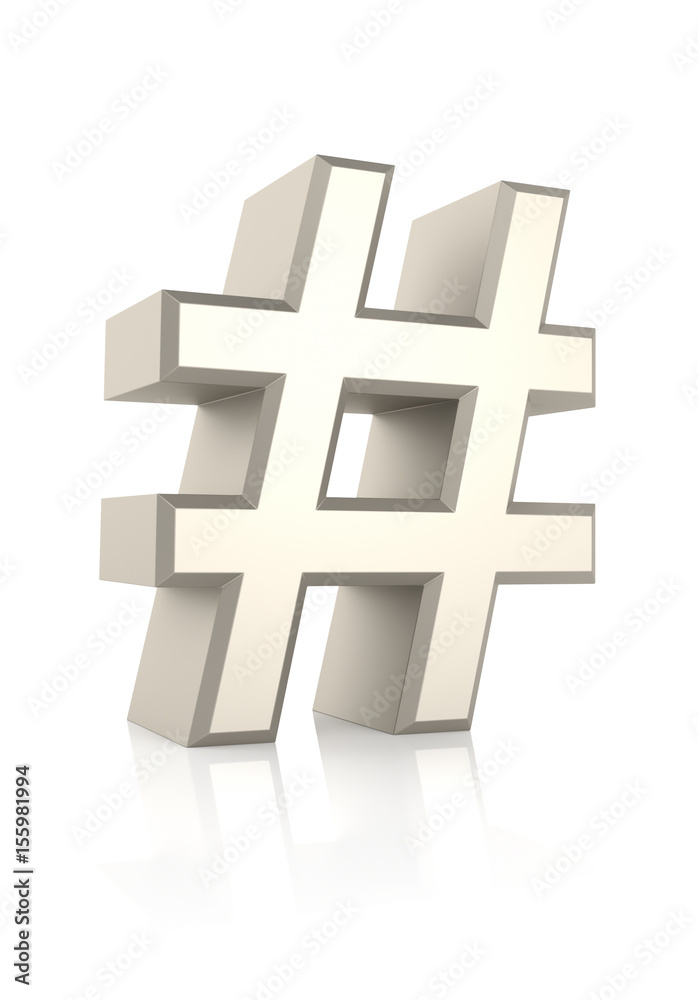 Obraz premium Hash Sign Ioslated na białym tle