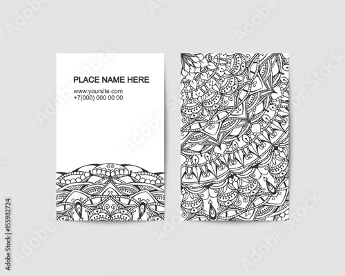 visit card template with lace pattern
