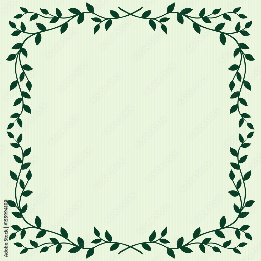 Obraz premium Leaves frame on green background