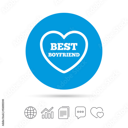 Best boyfriend sign icon. Heart love symbol.