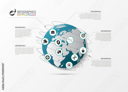 Infographic design template. Creative world. Network concept