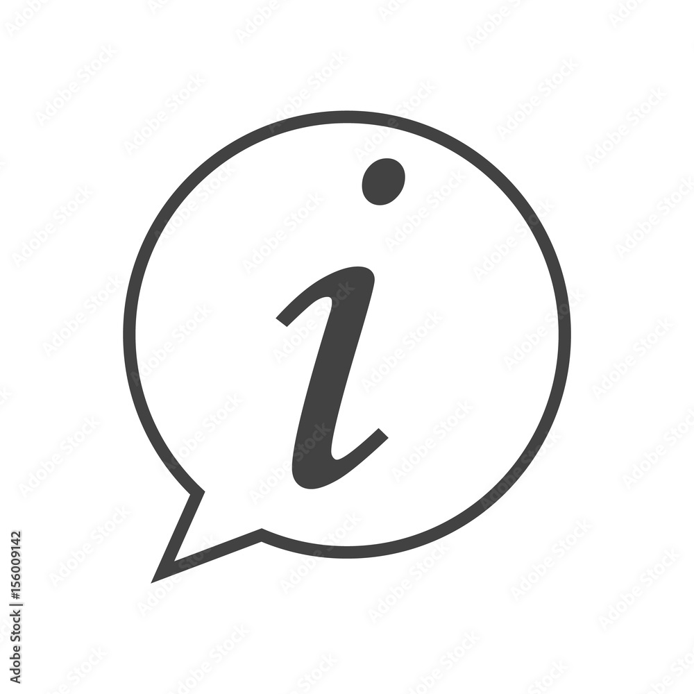 Black information icon in circle bubble. Flat style. Vector illustration Black information icon in circle bubble. Flat style. Vector illustration