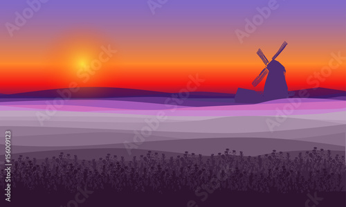 Abstract Purple Field Landscape Background