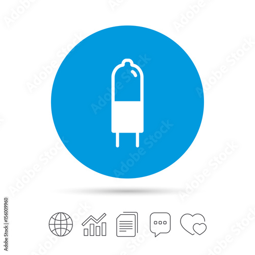 Light bulb icon. Lamp G4 socket symbol.