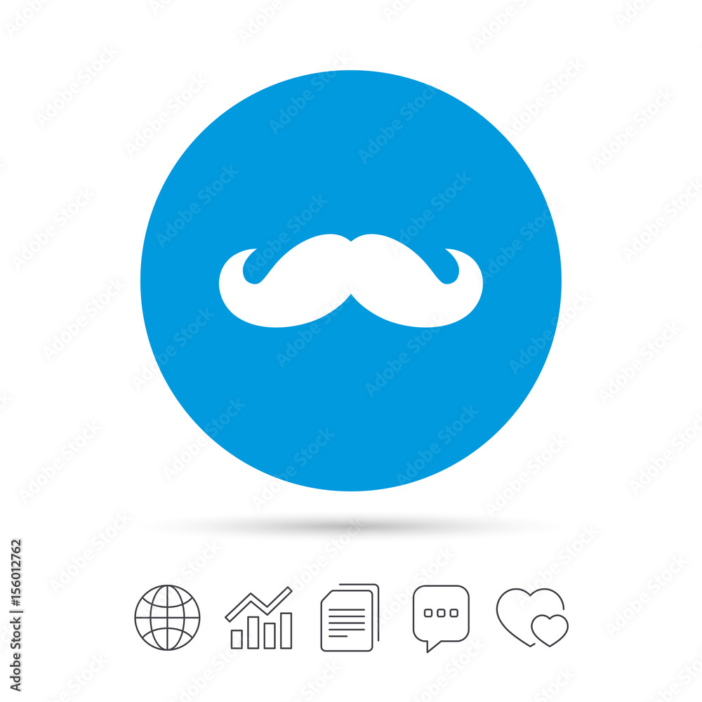 Hipster mustache sign icon. Barber symbol. Hipster mustache sign icon. Barber symbol.