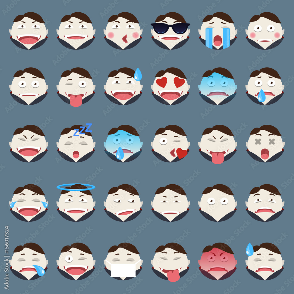 Dracula emoticon collection
