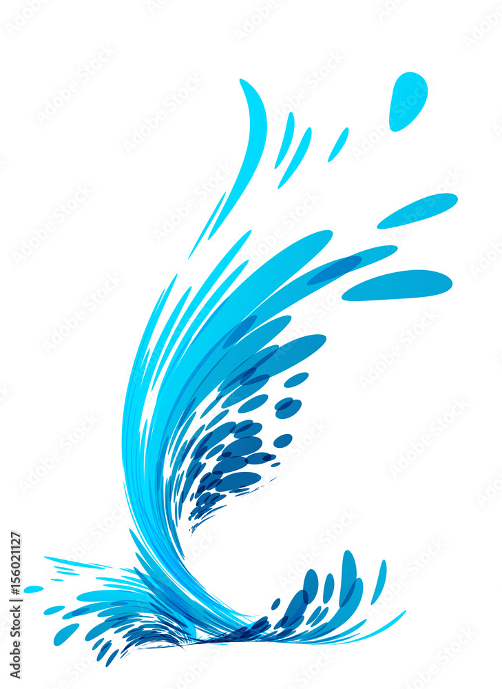 Fototapeta premium Splash water on white