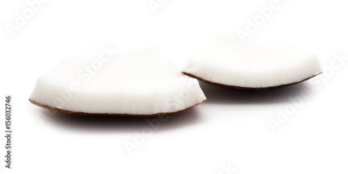 coconut pieces isolated