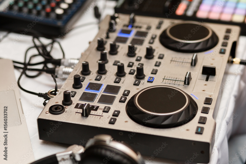 Fototapeta premium Dj equipment. Mixer.