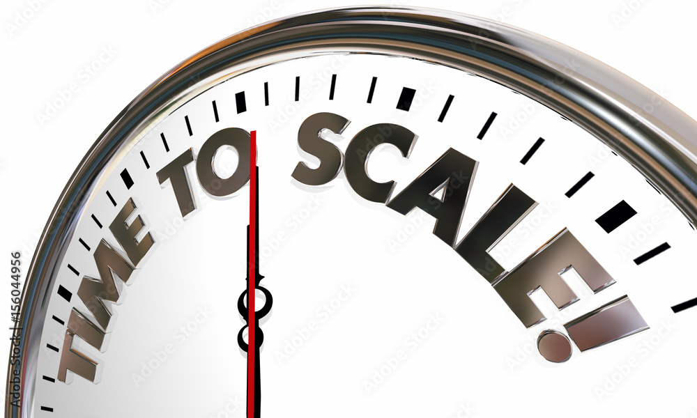 Time to Scale Expand Business Growth Clock 3d Illustration Time to Scale Expand Business Growth Clock 3d Illustration