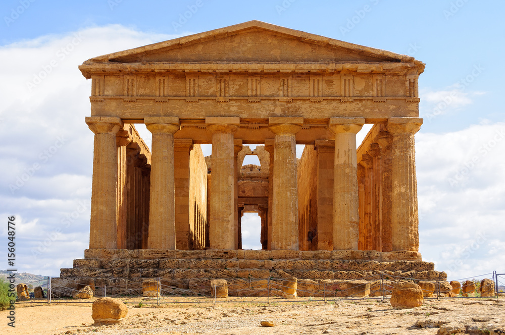 Temple of Concordia in the Valley of Temples, one of the best-preserved Greek temples - Agrigento, Sicily, Italy