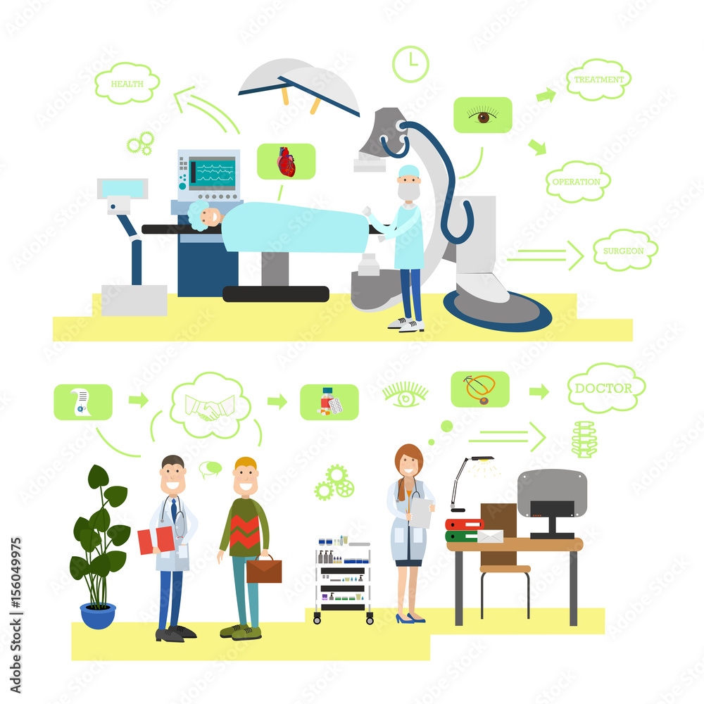 Healthcare and medicine concept vector illustration in flat style Healthcare and medicine concept vector illustration in flat style
