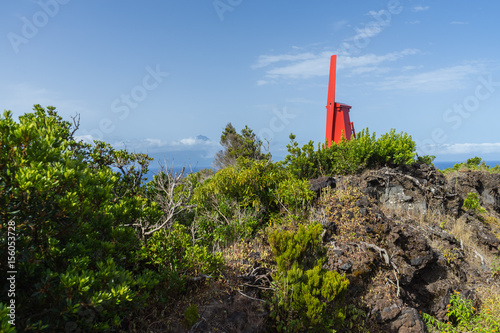 Small red windmill, Sao Jorge, Azores, Portugal