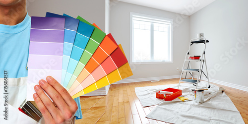 Fototapeta Naklejka Na Ścianę i Meble -  Painter hand with colors