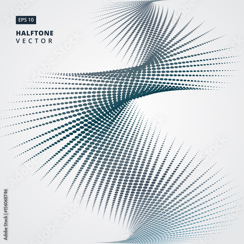 Abstract spiral halftone dots form. Vector illustration background. for print, magazine, brochure, leaftlet