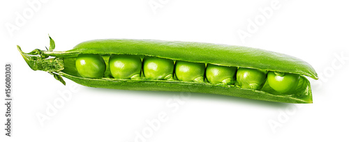Fresh peas isolated on white