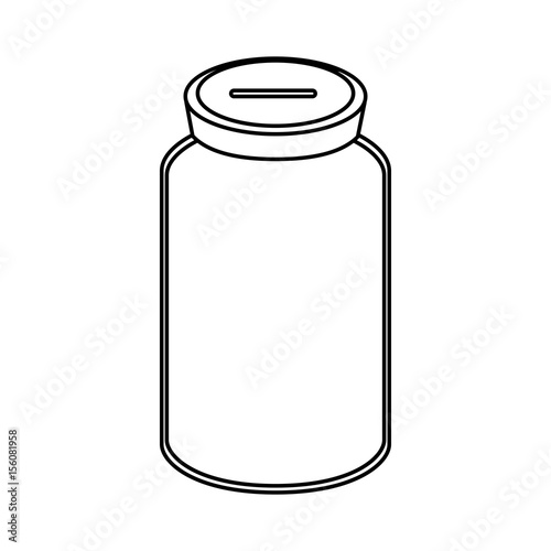 line glass bottle to save cash money, vector illustration