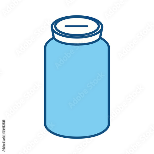 glass bottle to save cash money, vector illustration